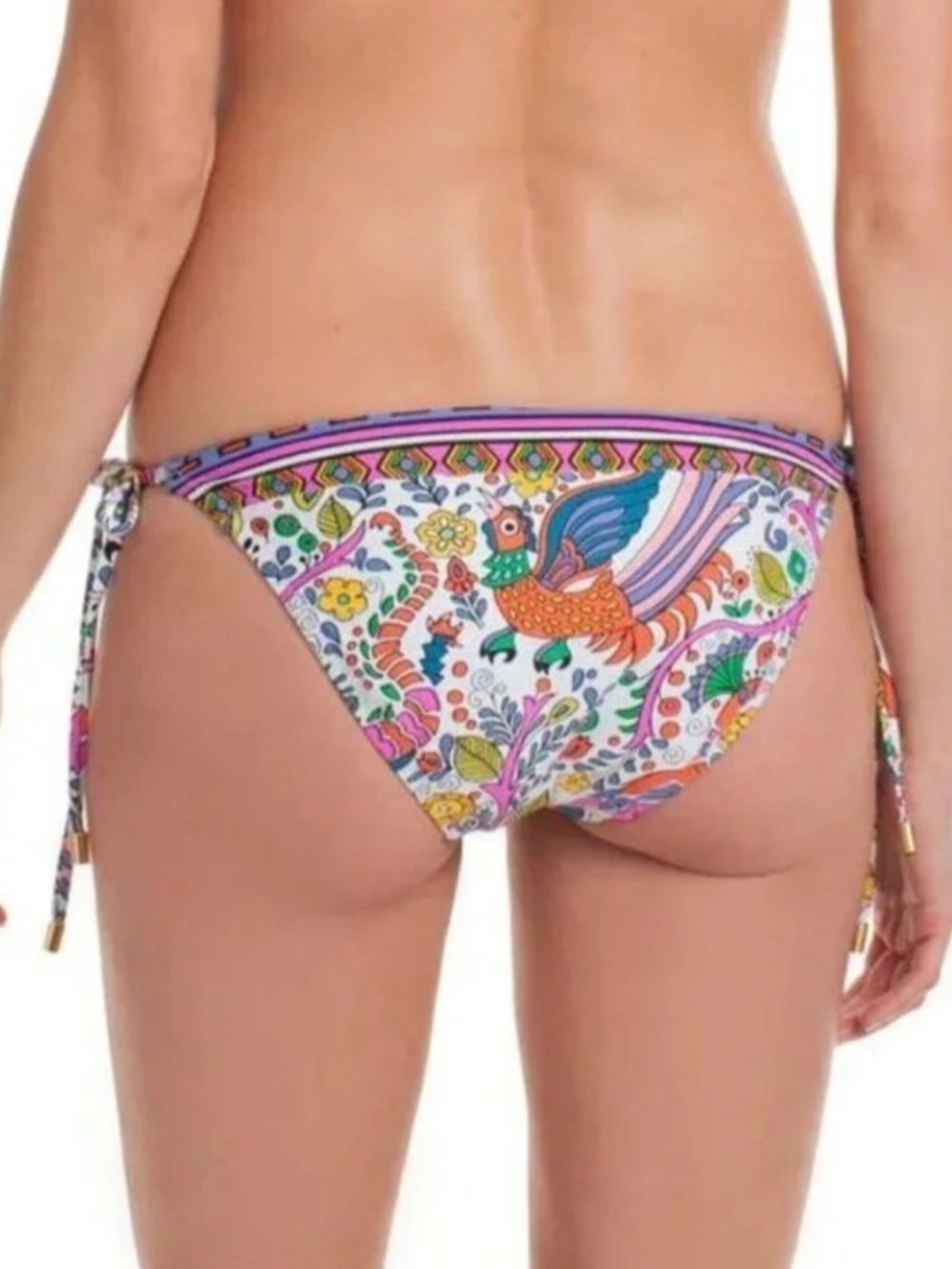 Trina Turk Multicolor Floral Paisley Tie-Side Bikini Bottoms  Jungle Beach - Picture 7 of 16